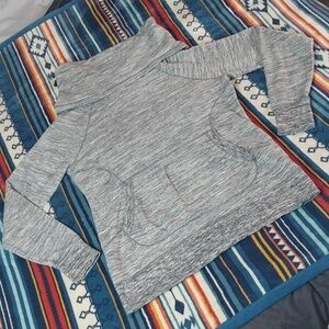 L.L. Bean Medium Gray Long Sleeve Cowlneck Shirt